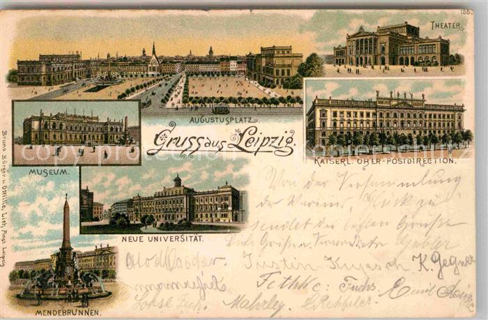 LEIPZIG Sachsen Theater Museum Mendebrunnen Neue Universitaet Augustusplatz