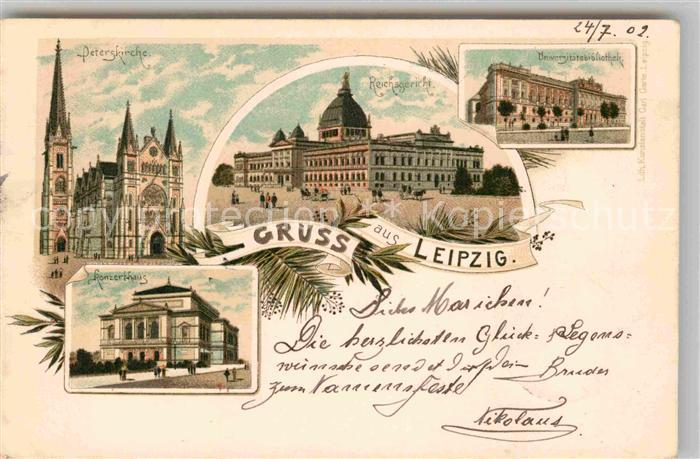 LEIPZIG Sachsen Universitstaetsbibliothek Reichsgericht Peterskirche