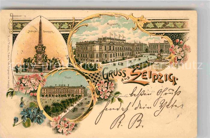 LEIPZIG Sachsen Mendebrunnen Post Museum