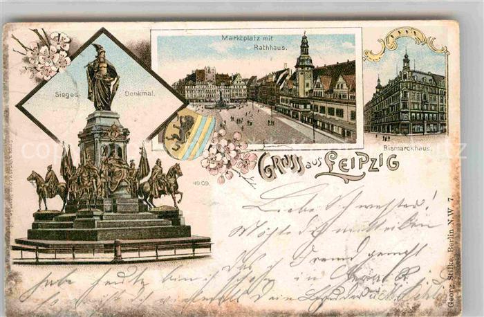 LEIPZIG Sachsen Sieges Denkmal Marktplatz Rathaus Bismarckhaus