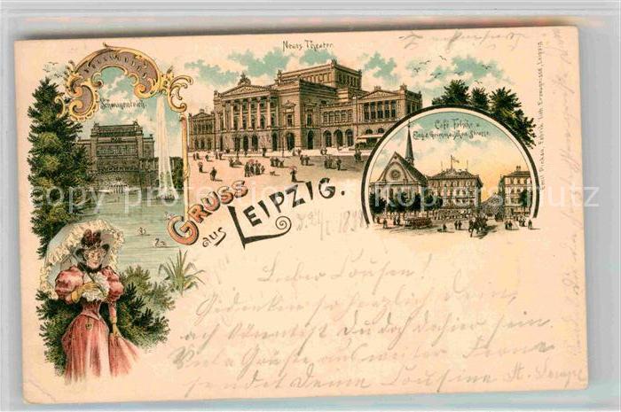 LEIPZIG Sachsen Cafe Felsche Neues Theater Schwanenteich