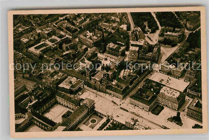 Muenchen Bayern Fliegeraufnahme Odeonsplatz