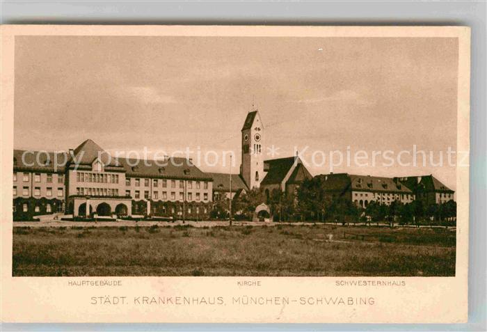 Schwabing Muenchen Staedtisches Krankenhaus Kirche Schwesternhaus