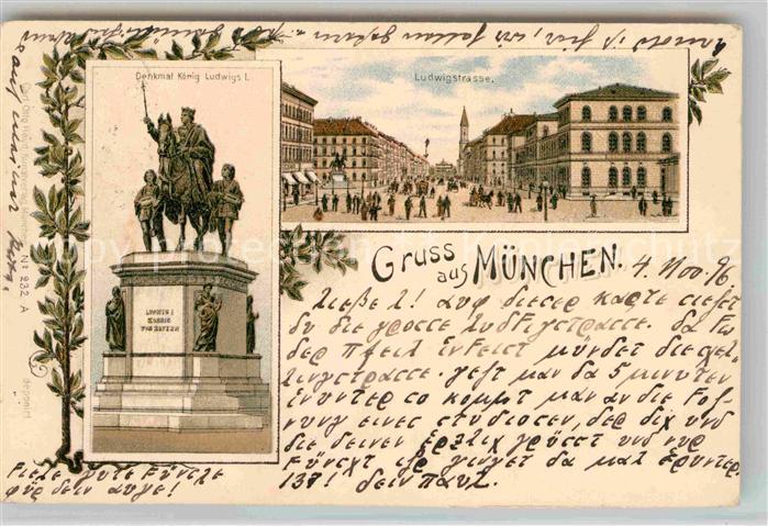 Muenchen Bayern Ludwigstrasse Denkmal Koenig Ludwig I.