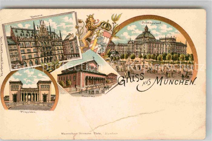 Muenchen Bayern Justitzpalast Rathaus Propylaeen Basilika