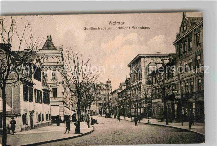 Weimar Thueringen Schillerstrasse und Schiller's Wohnhaus