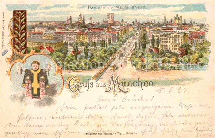 Muenchen Bayern Panorama Maximillianeum