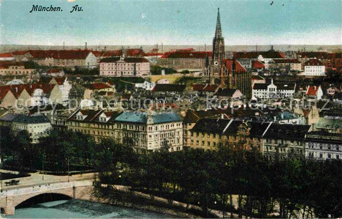 Muenchen Bayern Gesamtansicht Au