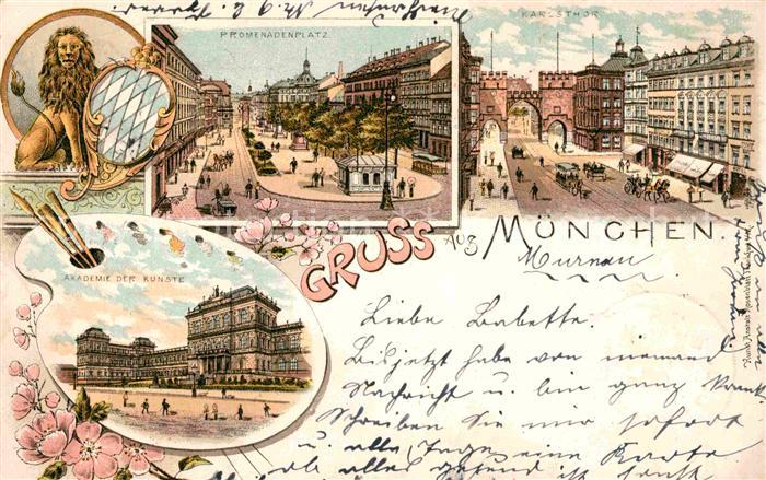 Muenchen Bayern Promenadenplatz Karlstor Akademie der Kuenste