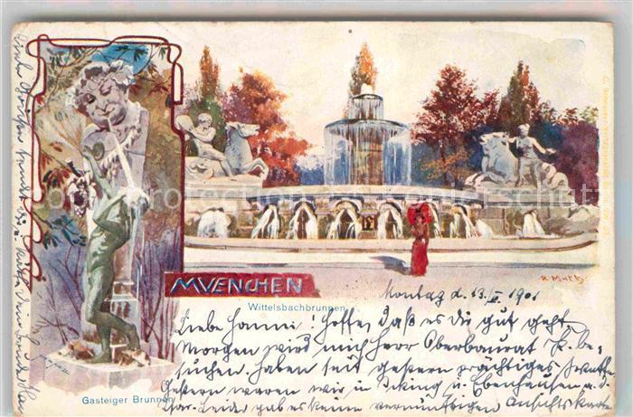 Muenchen Bayern Wittelsbachbrunnen Gasteiger Brunnen