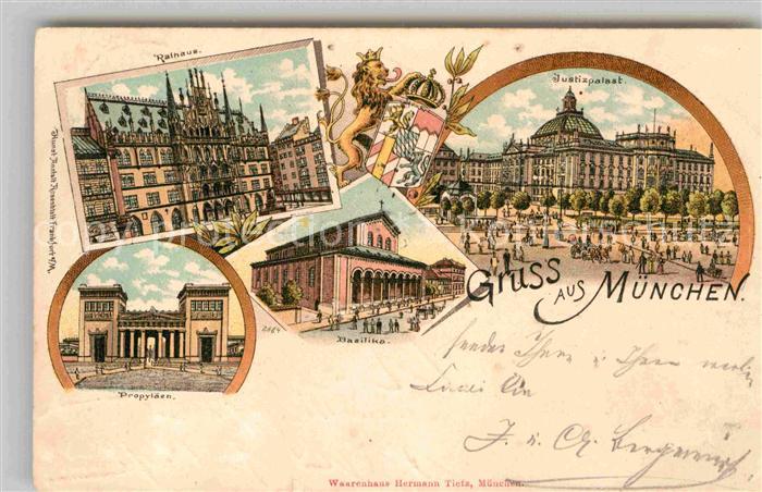 Muenchen Bayern Justizpalast Rathaus Propylaeen