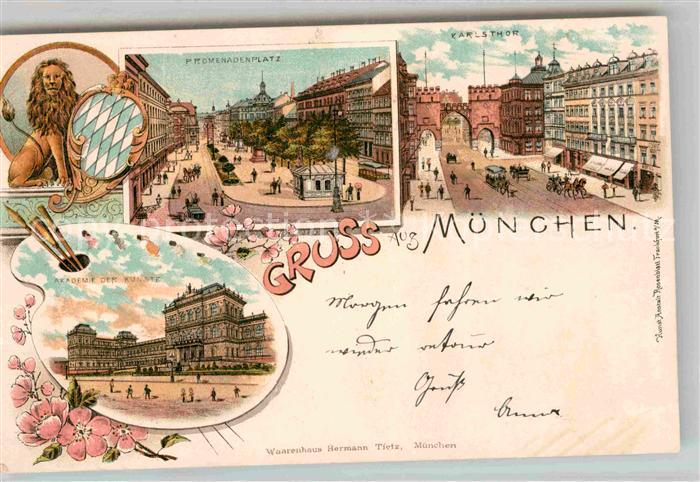 Muenchen Bayern Karlstor Promenadenplatz Akasdemie der Kuenste