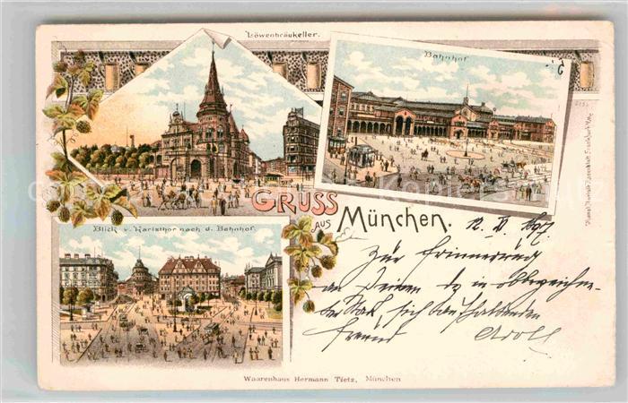 Muenchen Bayern Bahnhof Loewenbraeukeller Karlstor