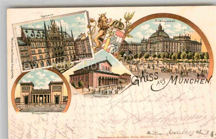 Muenchen Bayern Justizpalast Rathaus Propylaeen Basilika
