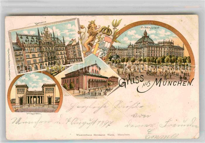 Muenchen Bayern Justizpalast Rathaus Basilika Propylaeen