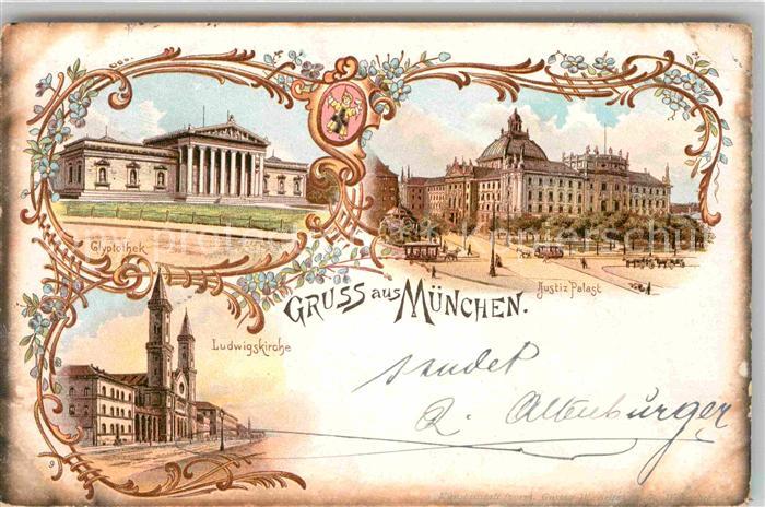 Muenchen Bayern Justizpalast Glyotothek Ludwigskirche
