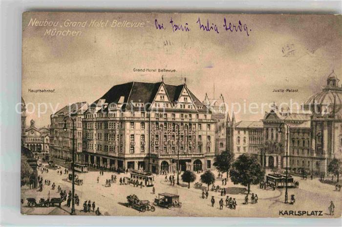 Muenchen Bayern Grand Hotel Bellevue Justizpalast Hauptbahnhof