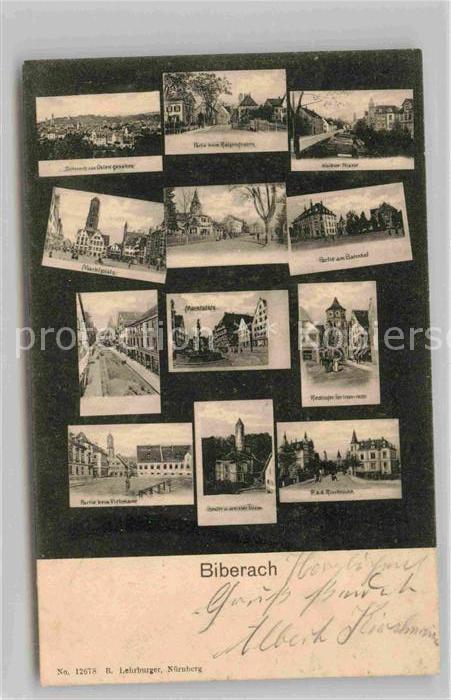Biberach Riss Marktplatz Stadtpfarrkirche Weisser Turm Ulmer Tor Gigelturm
