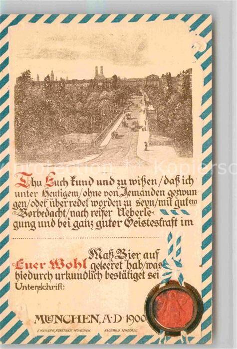 Muenchen Bayern Verzehrurkunde