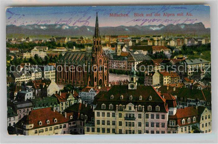 Muenchen Bayern Gesamtansicht Peterskirche Alpen