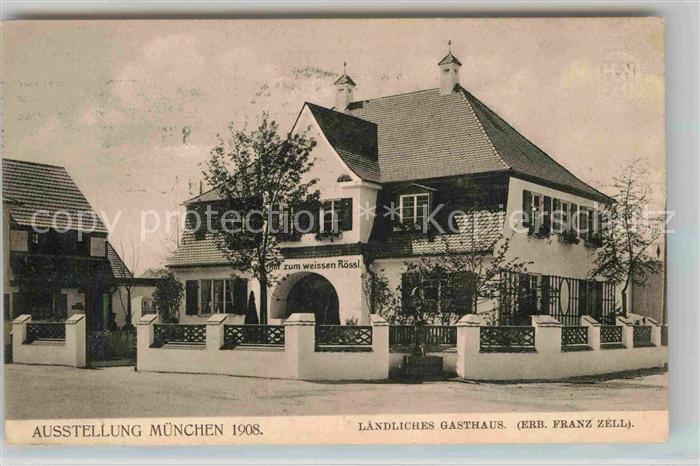 Muenchen Bayern Gasthaus zum weissen Roessel Ausstellung 1908
