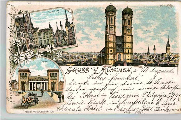 Muenchen Bayern Marienplatz Frauenkirche