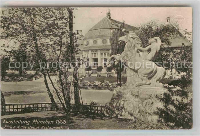 Muenchen Bayern Ausstellung 1908 Haupt Restaurant
