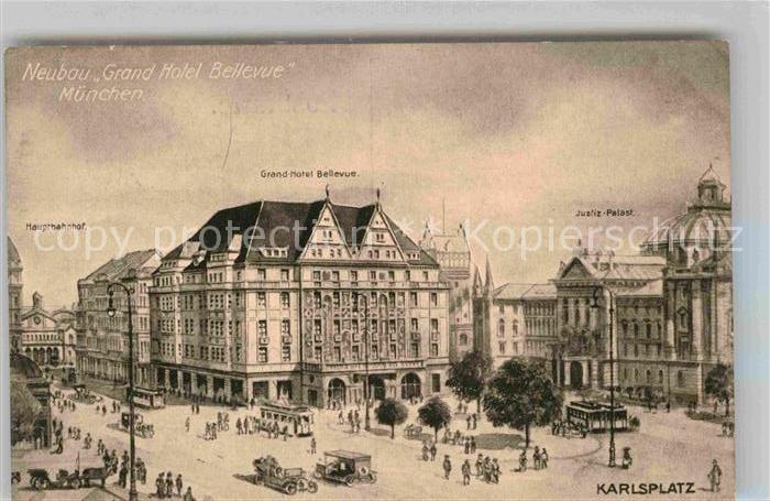 Muenchen Bayern Grand Hotel Bellevue Justiz Palast Hauptbahnhof