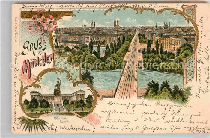 Muenchen Bayern Ruhmeshalle Bavaria Maximilianbruecke