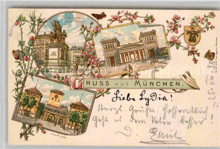 Muenchen Bayern Isartor Denkmal Koenig Ludwig I.