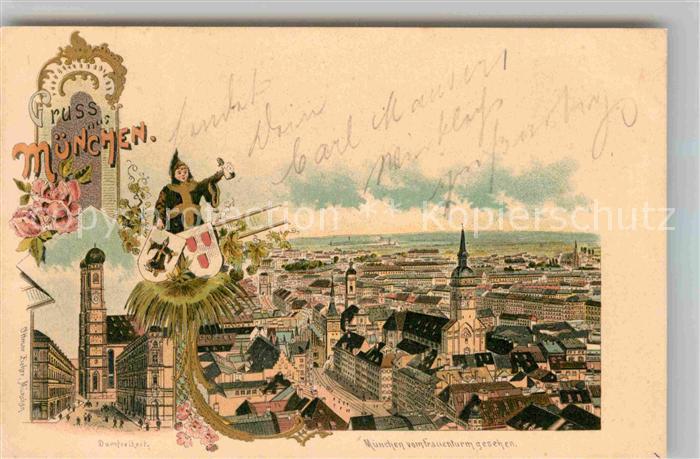 Muenchen Bayern Frauenkirche Panorama Muenchner Kindl