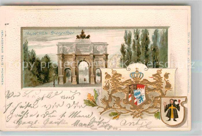 Muenchen Bayern Siegestor Muenchner Kindl