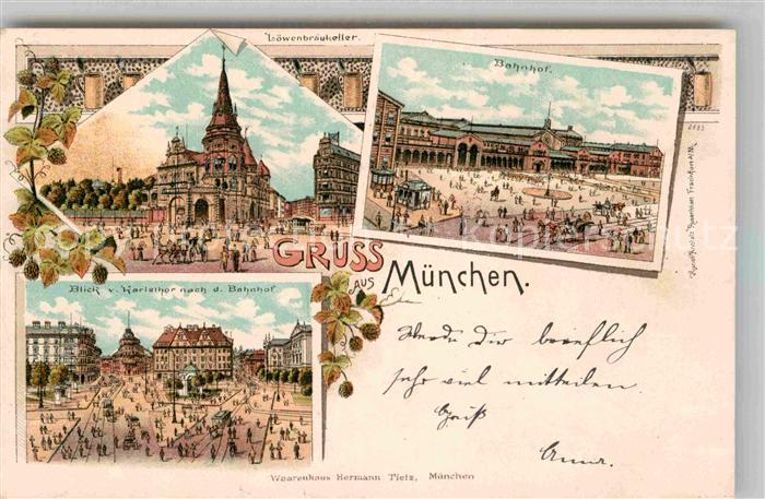 Muenchen Bayern Bahnhof Loewenbraeukeller