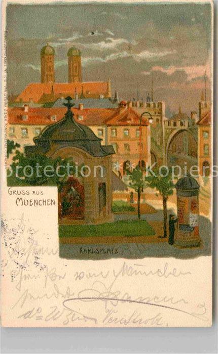 Muenchen Bayern Karlsplatz Litfasssaeule