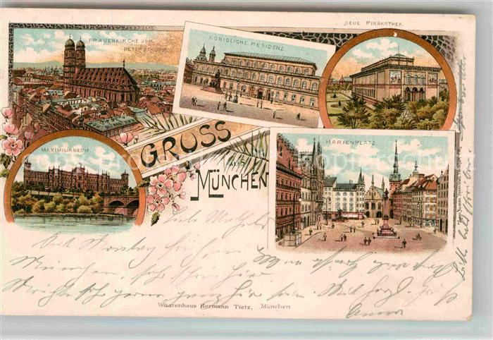 Muenchen Bayern Residenz Frauenkirche Maximilianeum Marienplatz