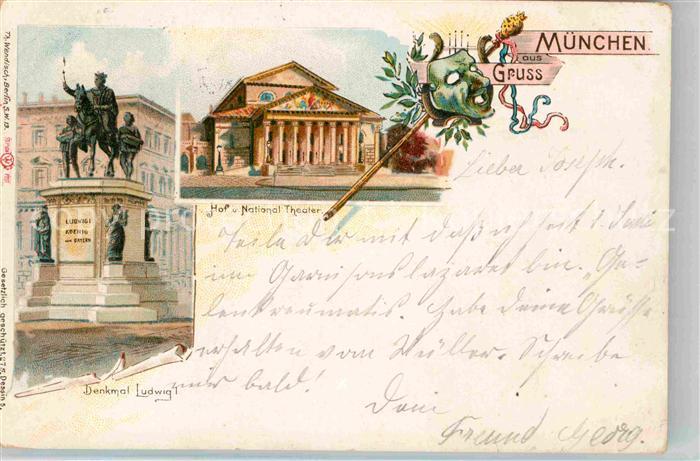 Muenchen Bayern Hof National Theater Denkmal Ludwig