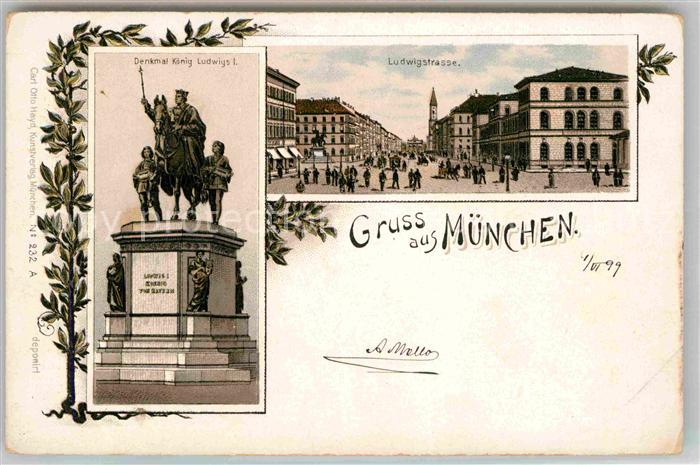 Muenchen Bayern Ludwigstrasse Denkmal Koenig Ludwig I.