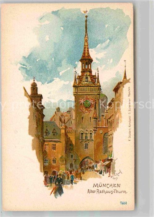 Muenchen Bayern Alter Rathaus Turm