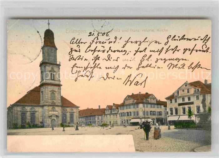 ERLANGEN Bayern Luitpold Platz franzoesich reformierte Kirche