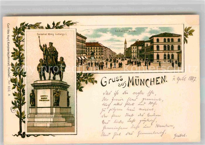 Muenchen Bayern Ludwigstrasse Denkmal Koenig Ludwig I.