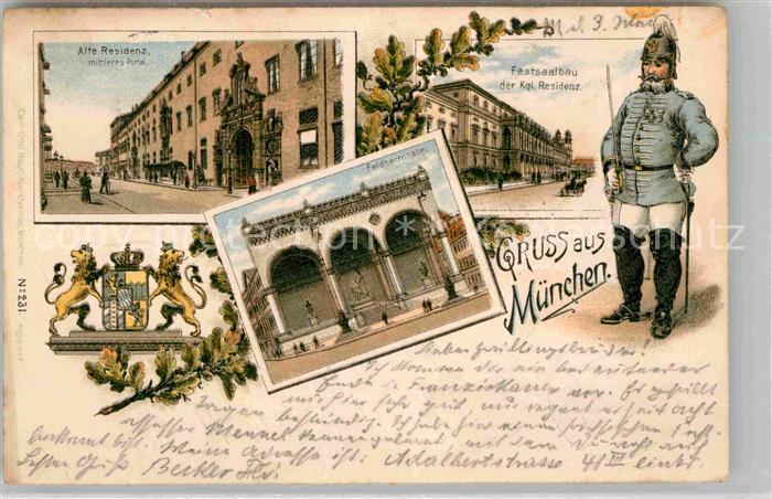 Muenchen Bayern Festsaalbau Alte Residenz Feldherrenhalle