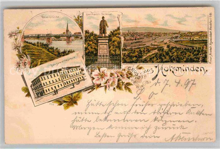 Holzminden Weser Weserbruecke Baugewerkschule Haarmanns Denkmal