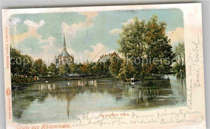 Holzminden Weser Mittlerer Teich Kirche