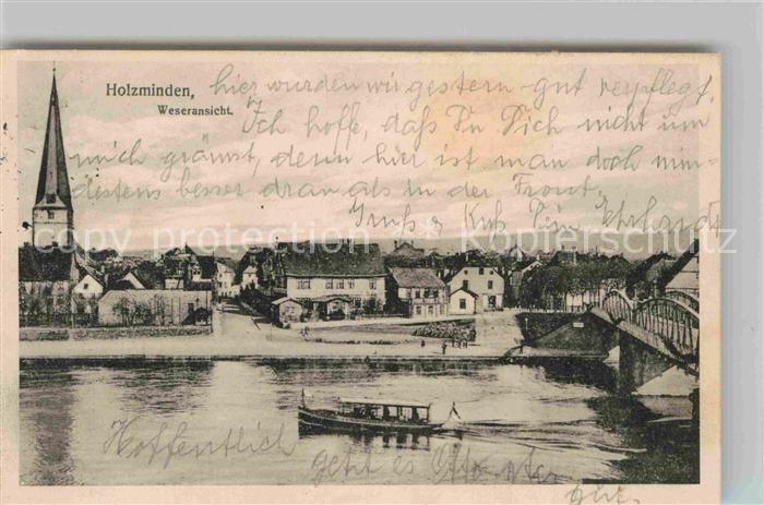 Holzminden Weser Kirche Weserpartie