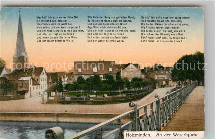 Holzminden Weser Kirche Weserbruecke
