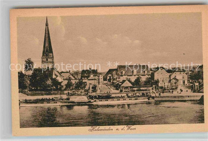 Holzminden Weser Kirche Dampferanlegestelle