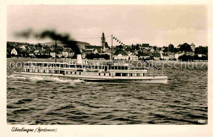 Dampfer Seitenrad Stadt ueberlingen Bodensee