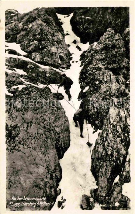 Bergsteigen Klettern Irmerscharte Zugspitze Hoellental