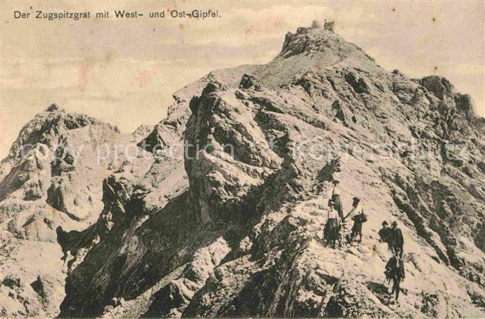 Bergsteigen Klettern Zugspitzgrat Westgipfel Ostgipfel