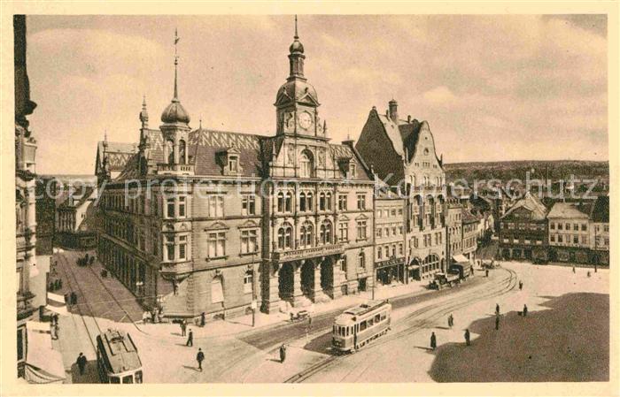 Strassenbahn Pforzheim Marktplatz Rathaus